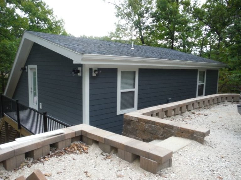 james hardie evening blue lap siding with arctic white trim in lake ozark