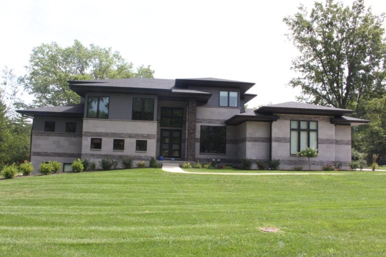 Front Elevation of Night Gray house in St. Louis