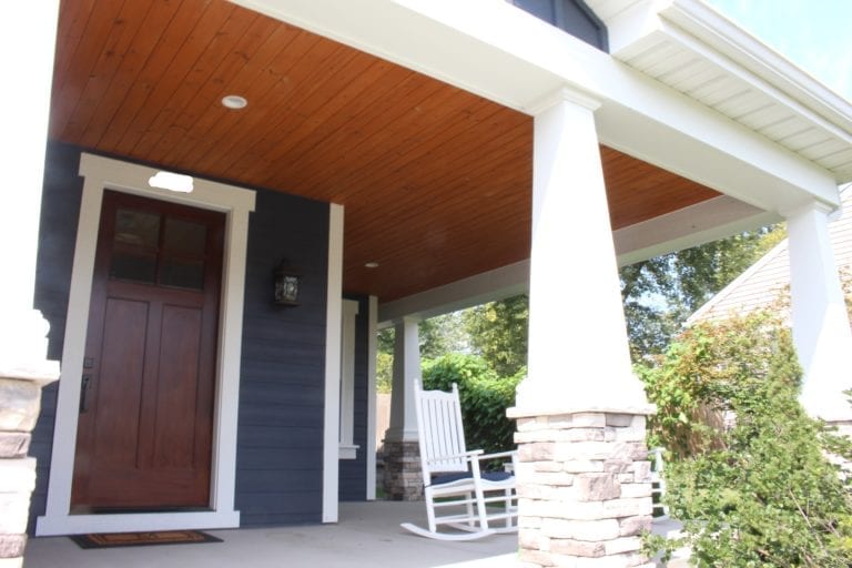 tongue and groove car porch ceiling