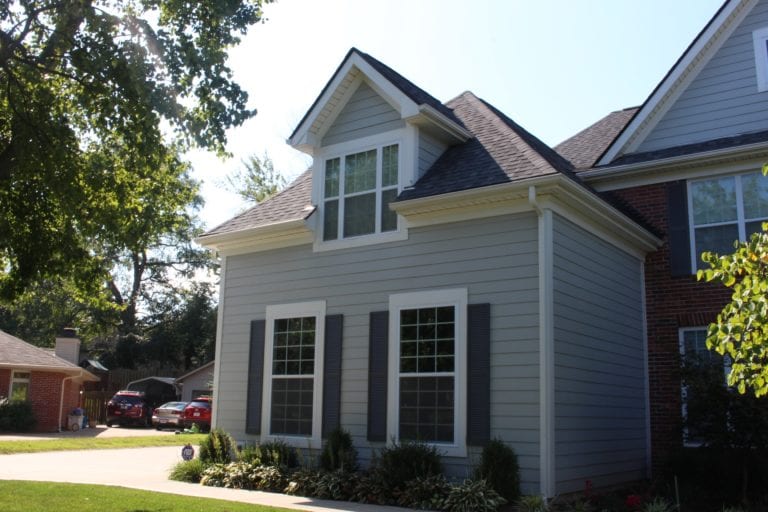 light mist lap siding with arctic white trim