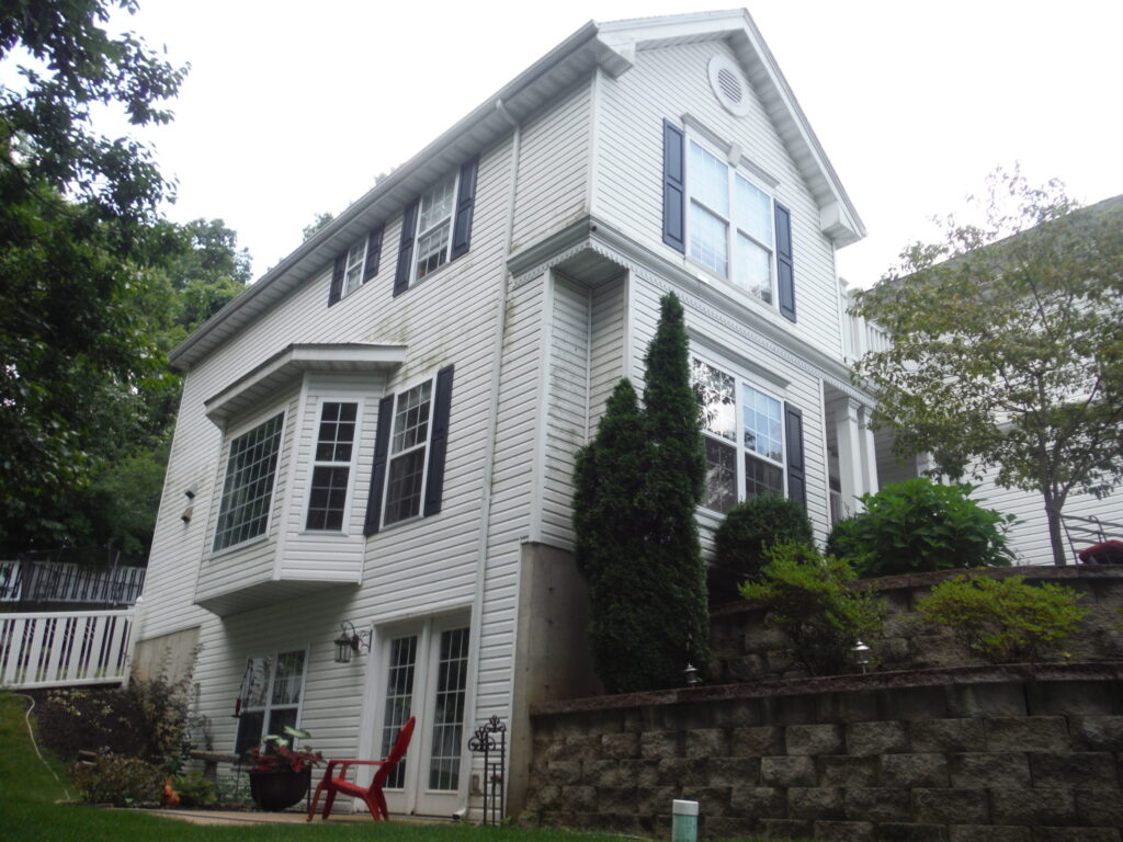 Mold and mildew growth on a home in need of a siding replacement in Wildwood, MO